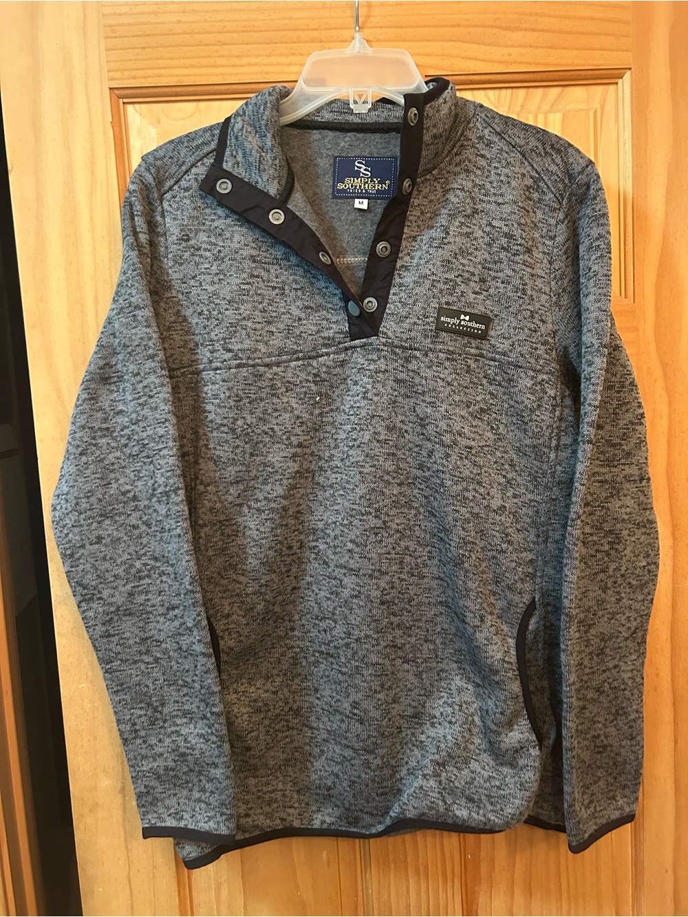 Simply southern women’s Heathered Gray Pullover Snap-Neck jacket